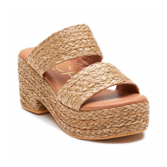 Matisse Shoes - New! Matisse Oceanave Raffia Braided Straw Chunky Block Heel Platform Sandals